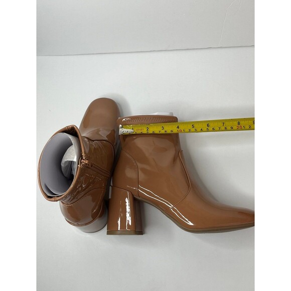 NIB Women's Madden NYC Side Zip Heeled Bootie Shoes-Caramel Size 8 #332 - Picture 10 of 12